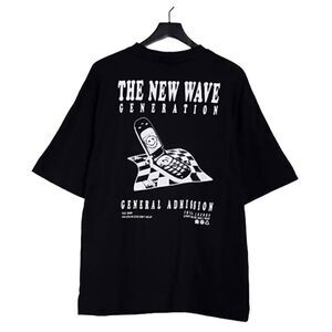 ASOS Collusion The New Wave Generation Oversized Black Tee Shirt Sz M NIP